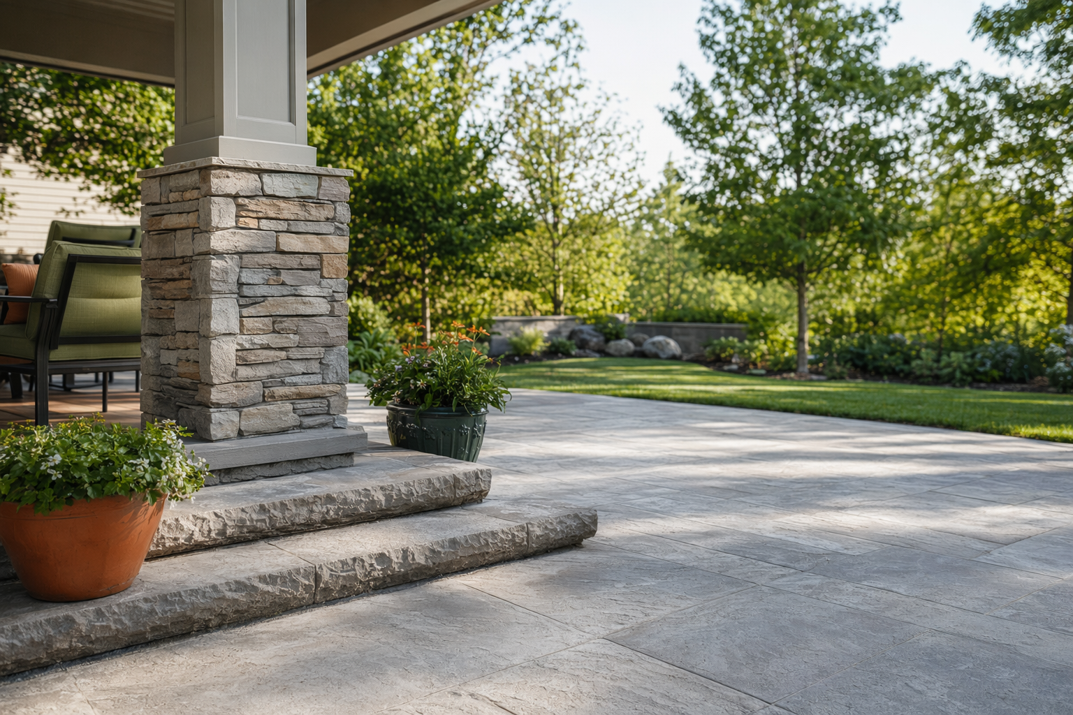 Decorative concrete and masonry work