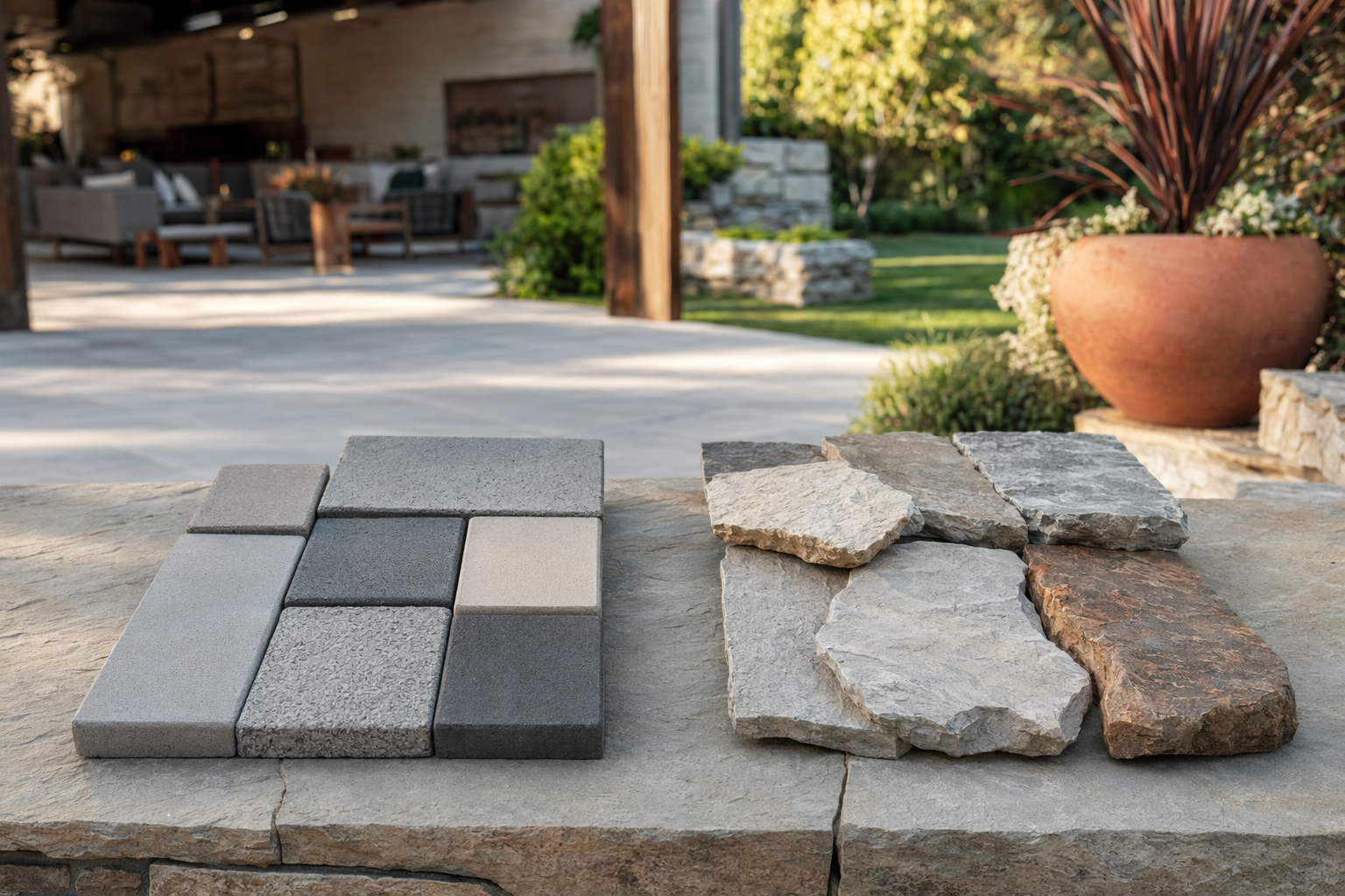Natural stone vs pavers for a patio